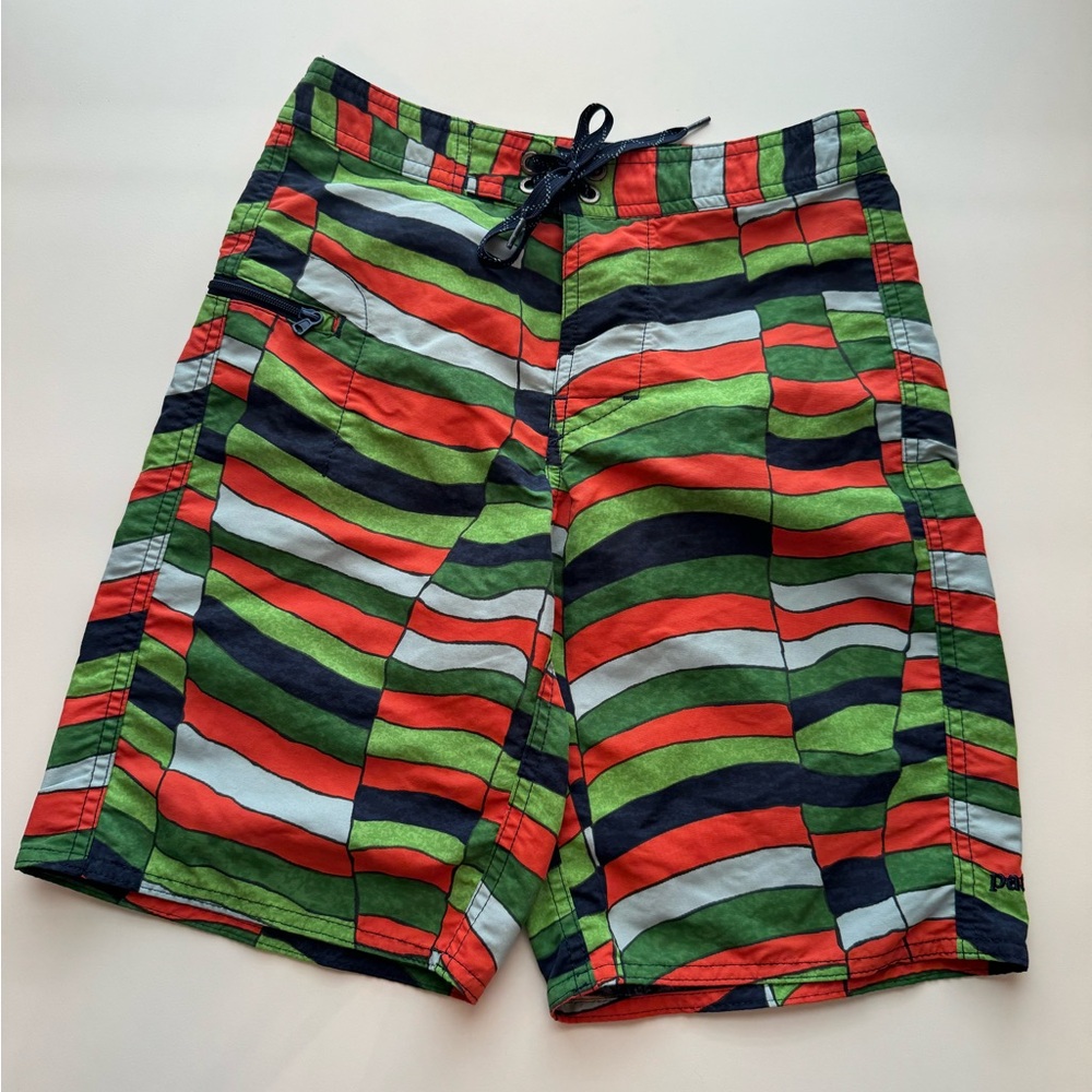 Patagonia Wavefarer Board Swim Surf Patterned Shorts Boys 8